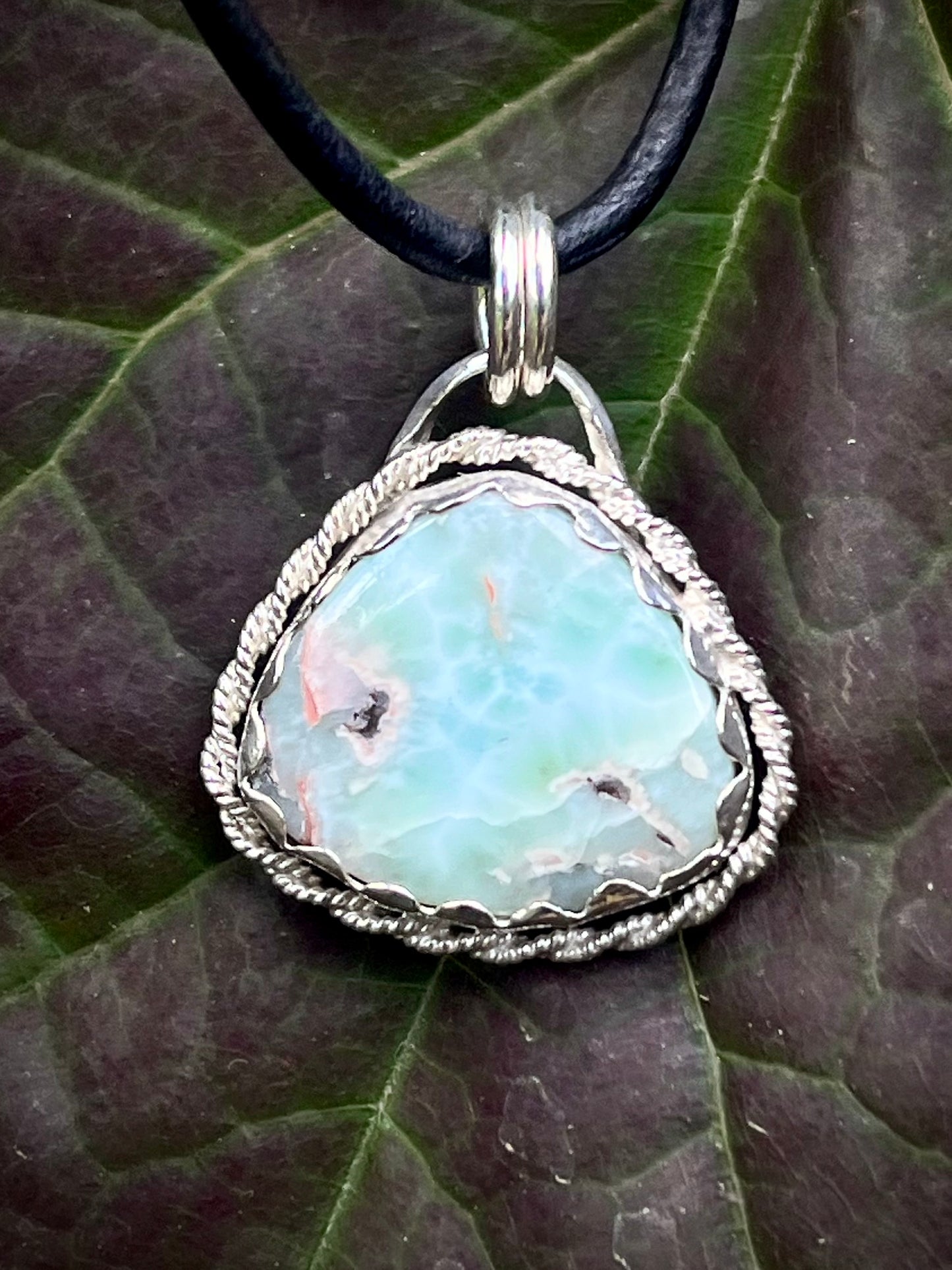 Handmade Sterling Silver Larimar Pendant — Tide Pool