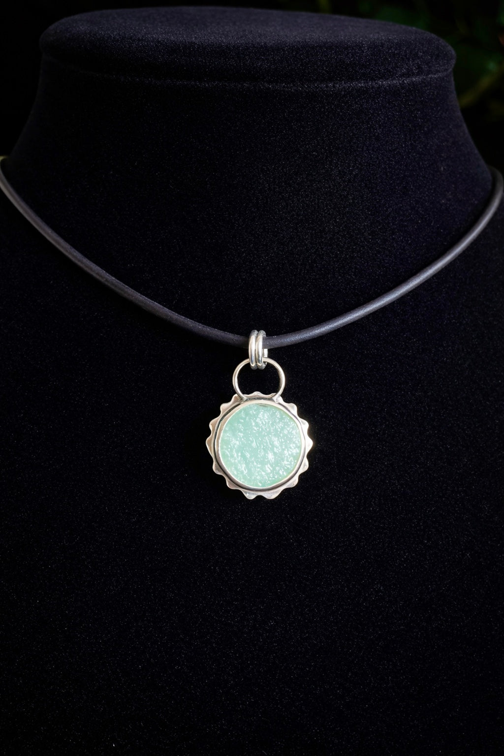 Aventurine Sun Pendant — Handmade Sterling Silver, One of a Kind