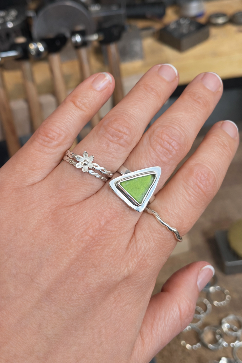 Twisted Chain Stacker Ring