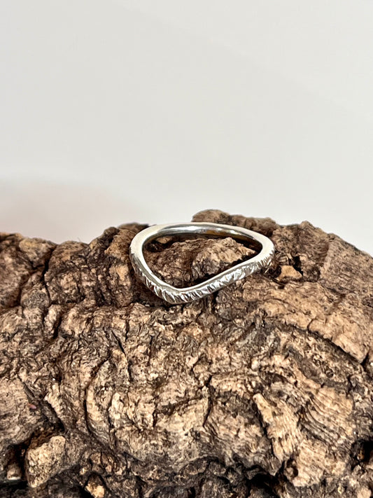 Hammered Chevron Stacker Ring