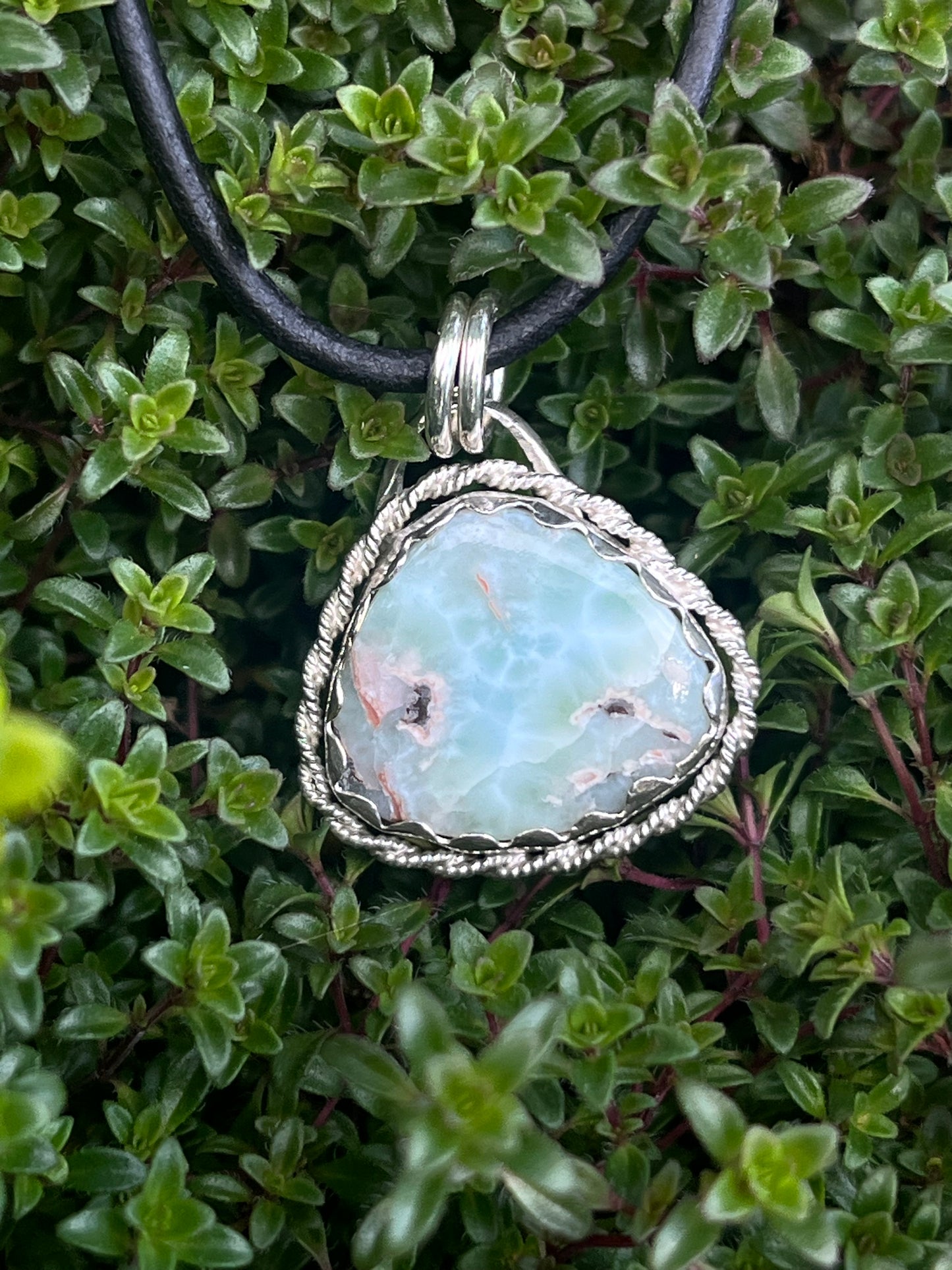 Handmade Sterling Silver Larimar Pendant — Tide Pool