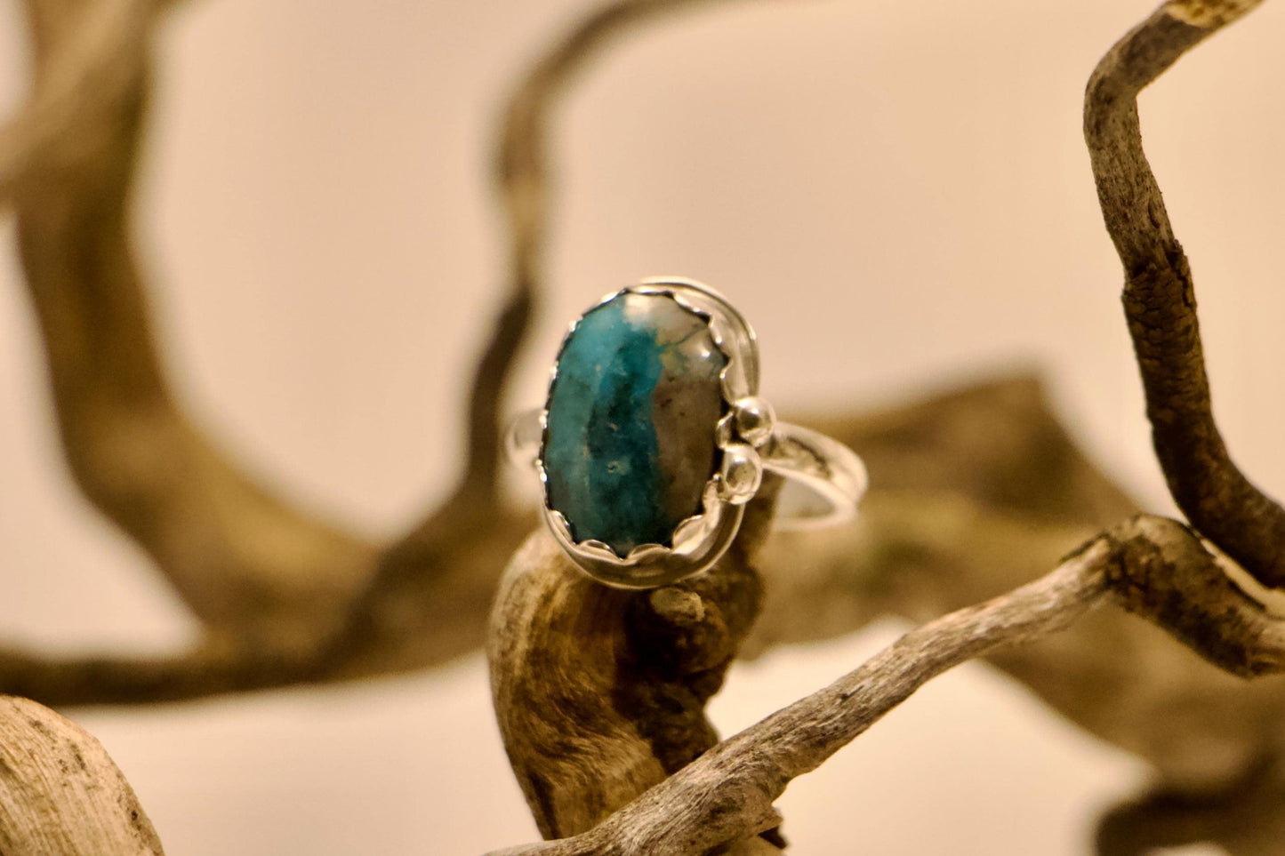 Handmade Turquoise Sterling Silver Ring, Size 8