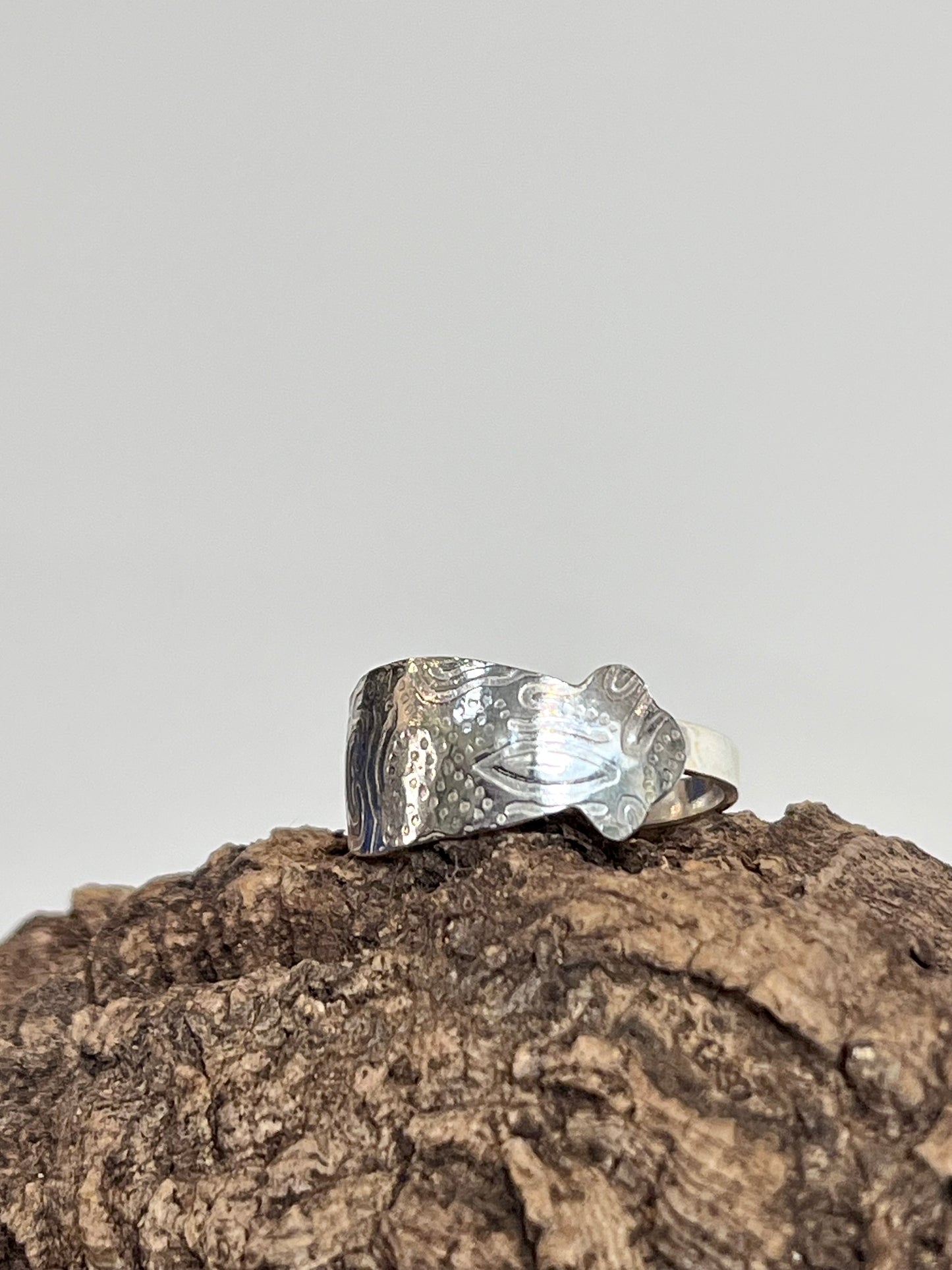 Textured Armor Sterling Silver Statement Band