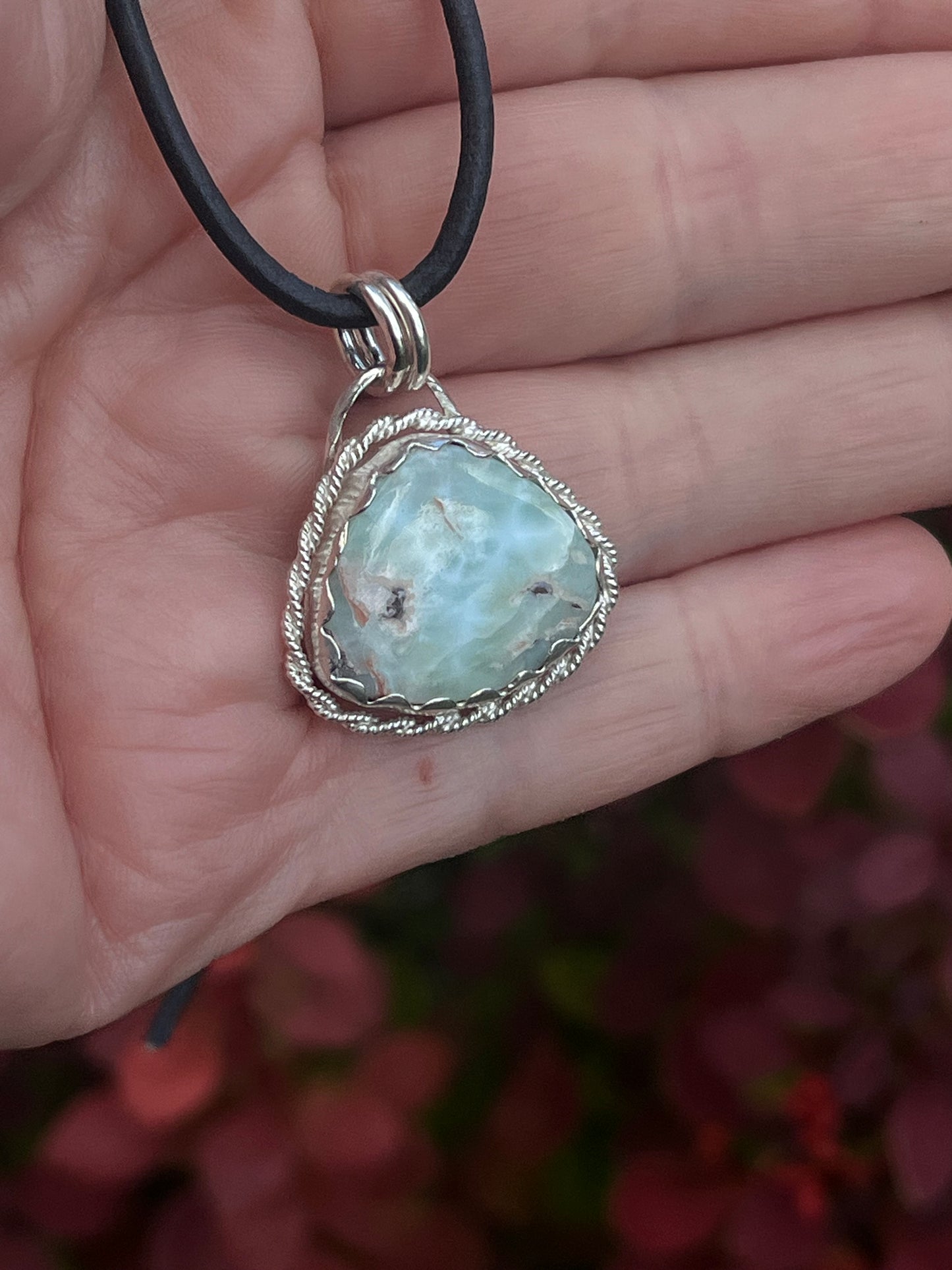 Handmade Sterling Silver Larimar Pendant — Tide Pool