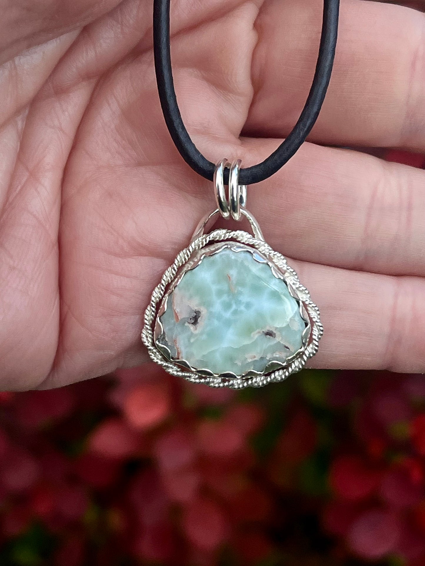 Handmade Sterling Silver Larimar Pendant — Tide Pool