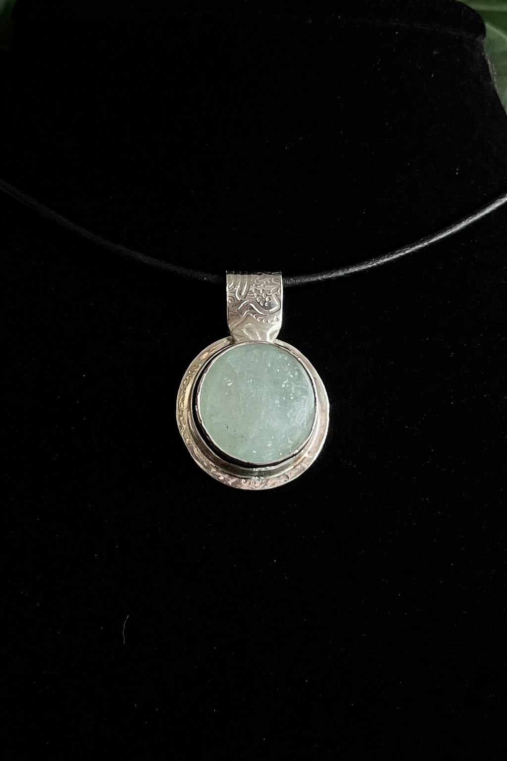 Luna Pendant — Handmade Sterling Silver Aventurine, One of a Kind