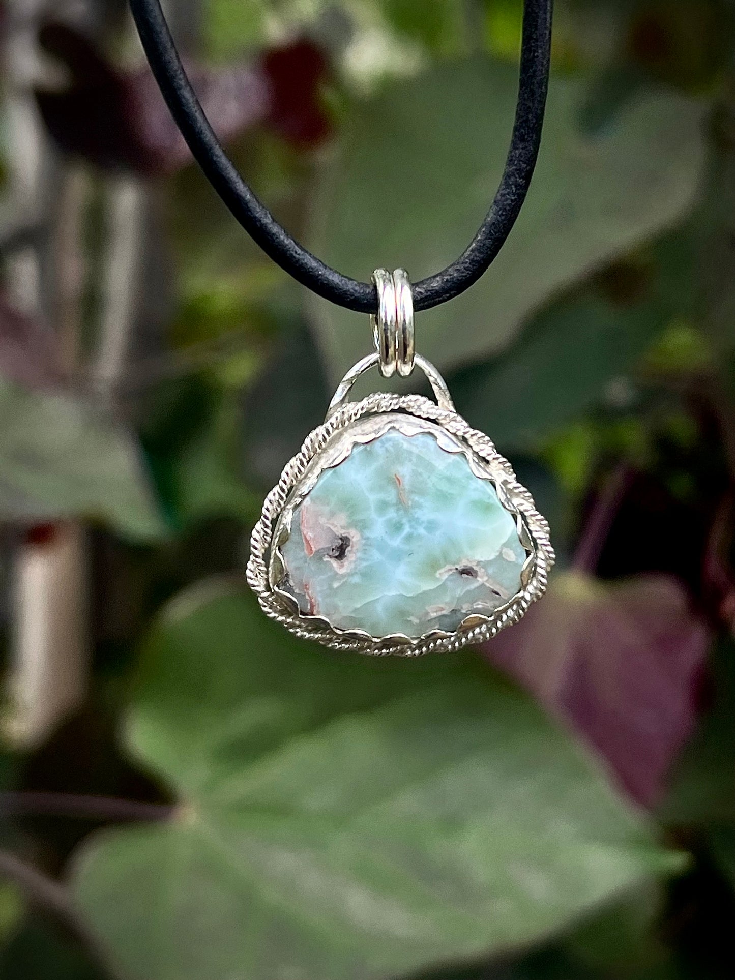 Handmade Sterling Silver Larimar Pendant — Tide Pool