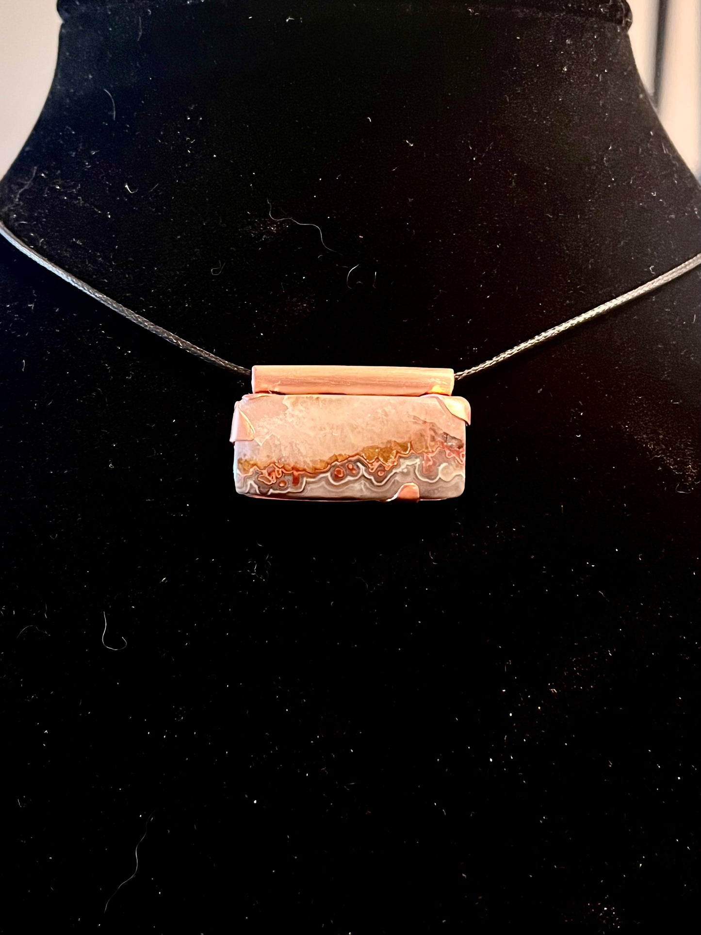 Canyon Floor Pendant — Crazy Lace Agate Copper Necklace