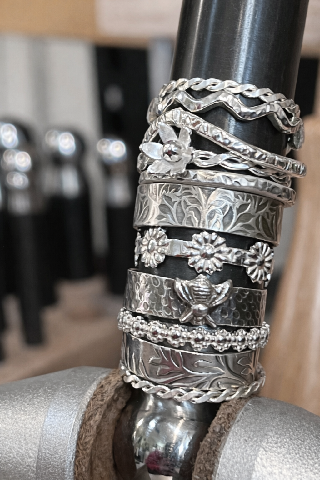 Hammered Chevron Stacker Ring