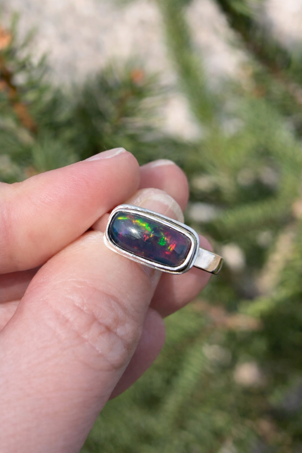 Smoked Welo Opal Ring in Sterling Silver | Handmade Statement Ring | Fire Opal Ring | Unique Gift for Her