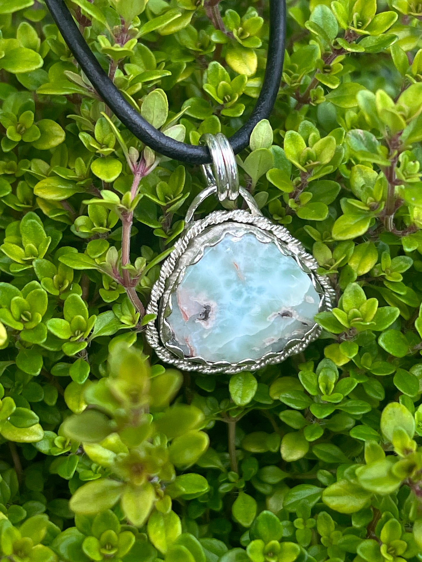 Handmade Sterling Silver Larimar Pendant — Tide Pool