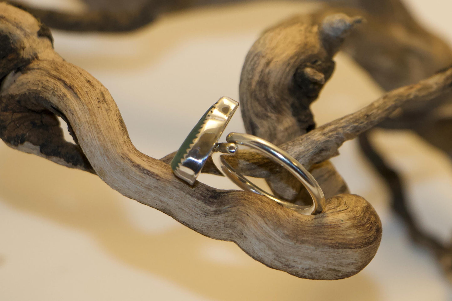Sea Glass Sterling Silver Ring, Adjustable Band, Beachy Minimalist Ring Size +/- 6.5