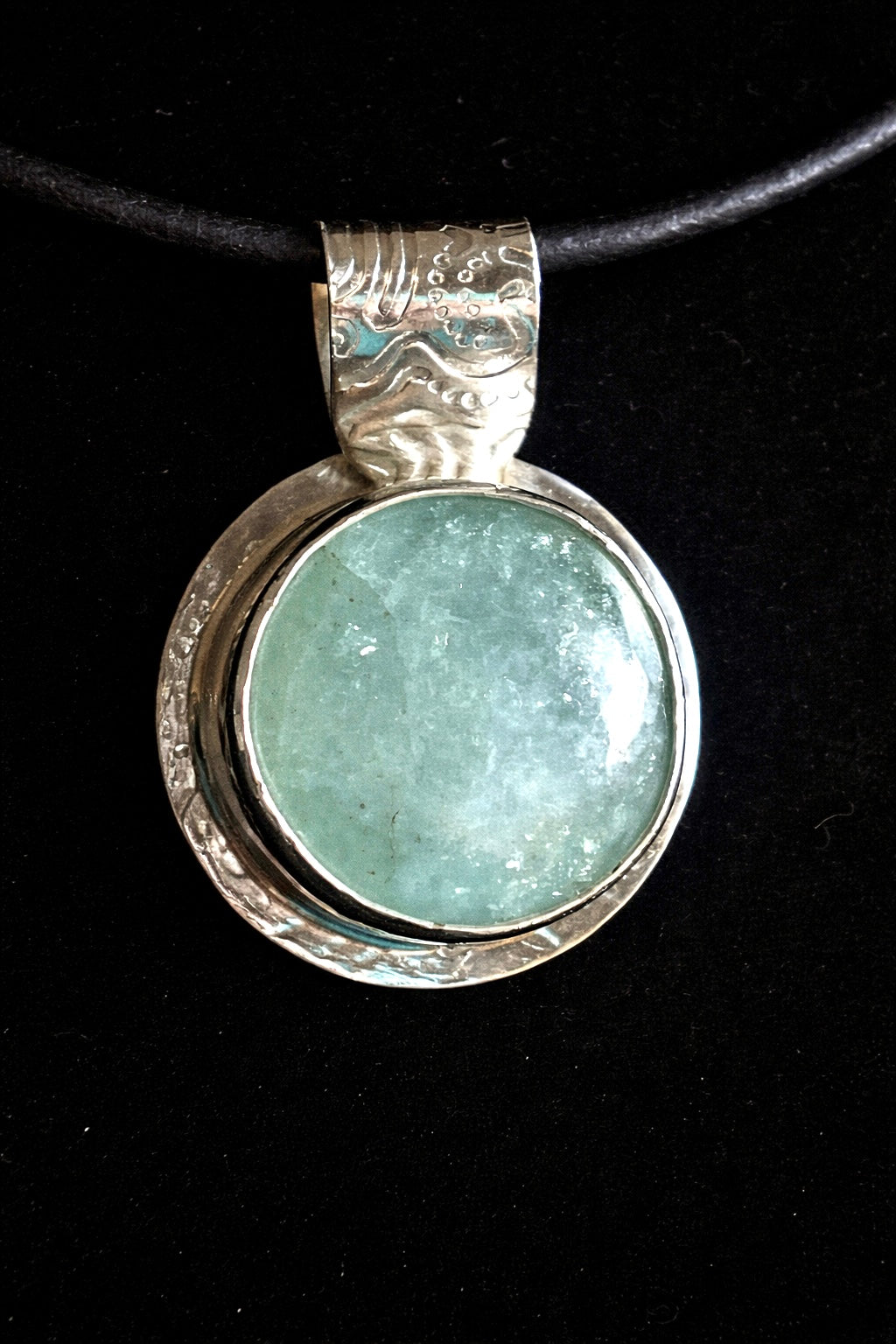 Luna Pendant — Handmade Sterling Silver Aventurine, One of a Kind