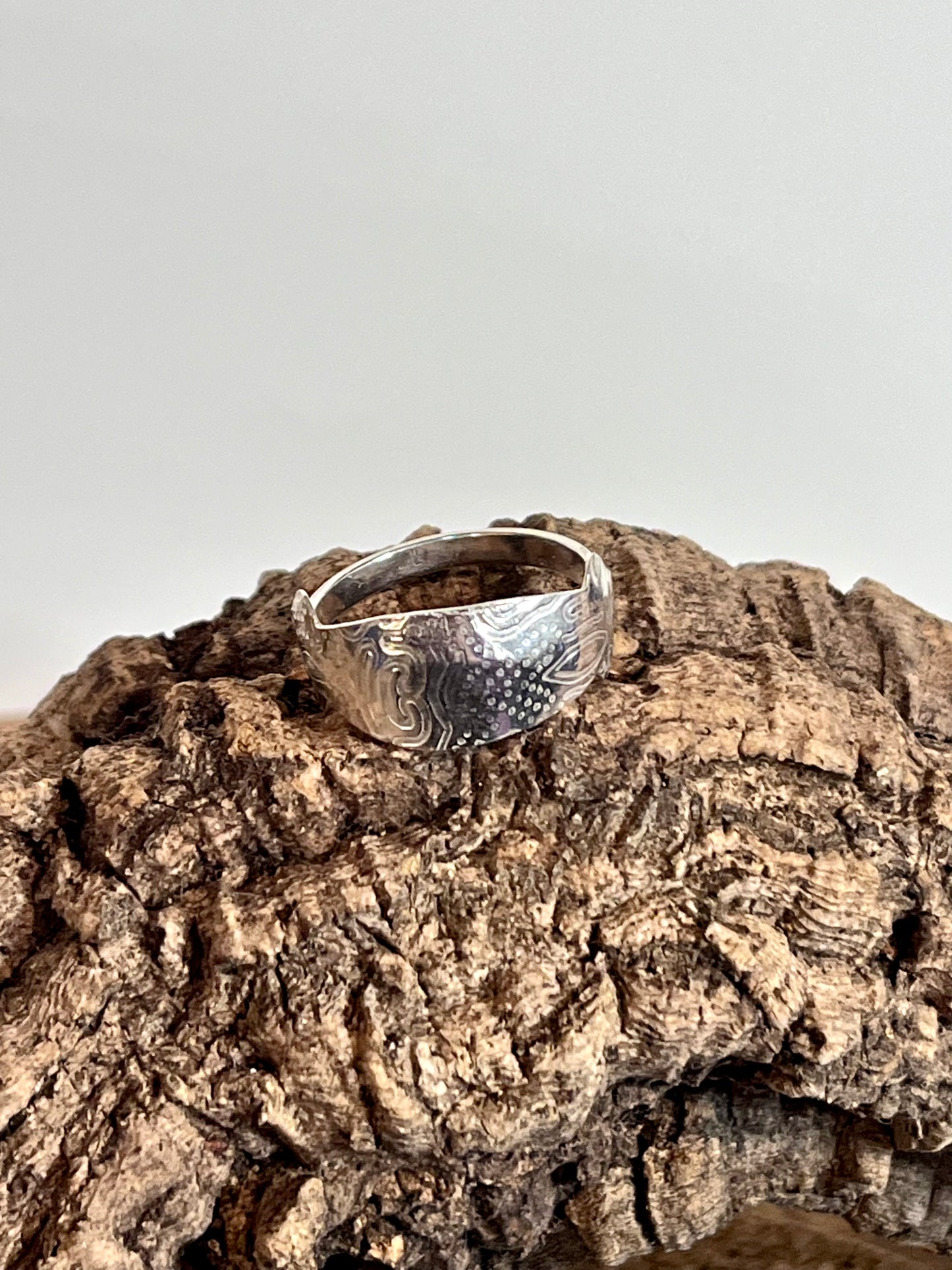 Textured Armor Sterling Silver Statement Band