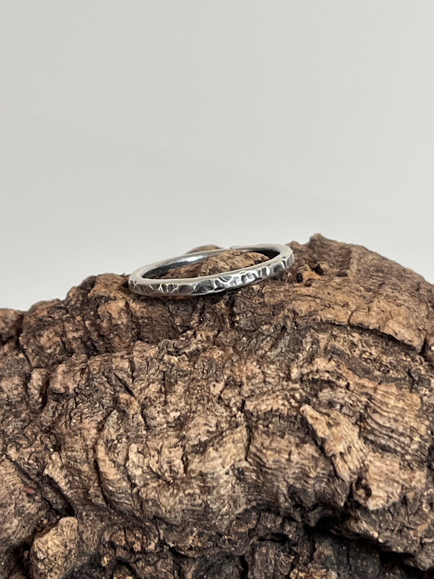 Hammered Edge Stacker Ring