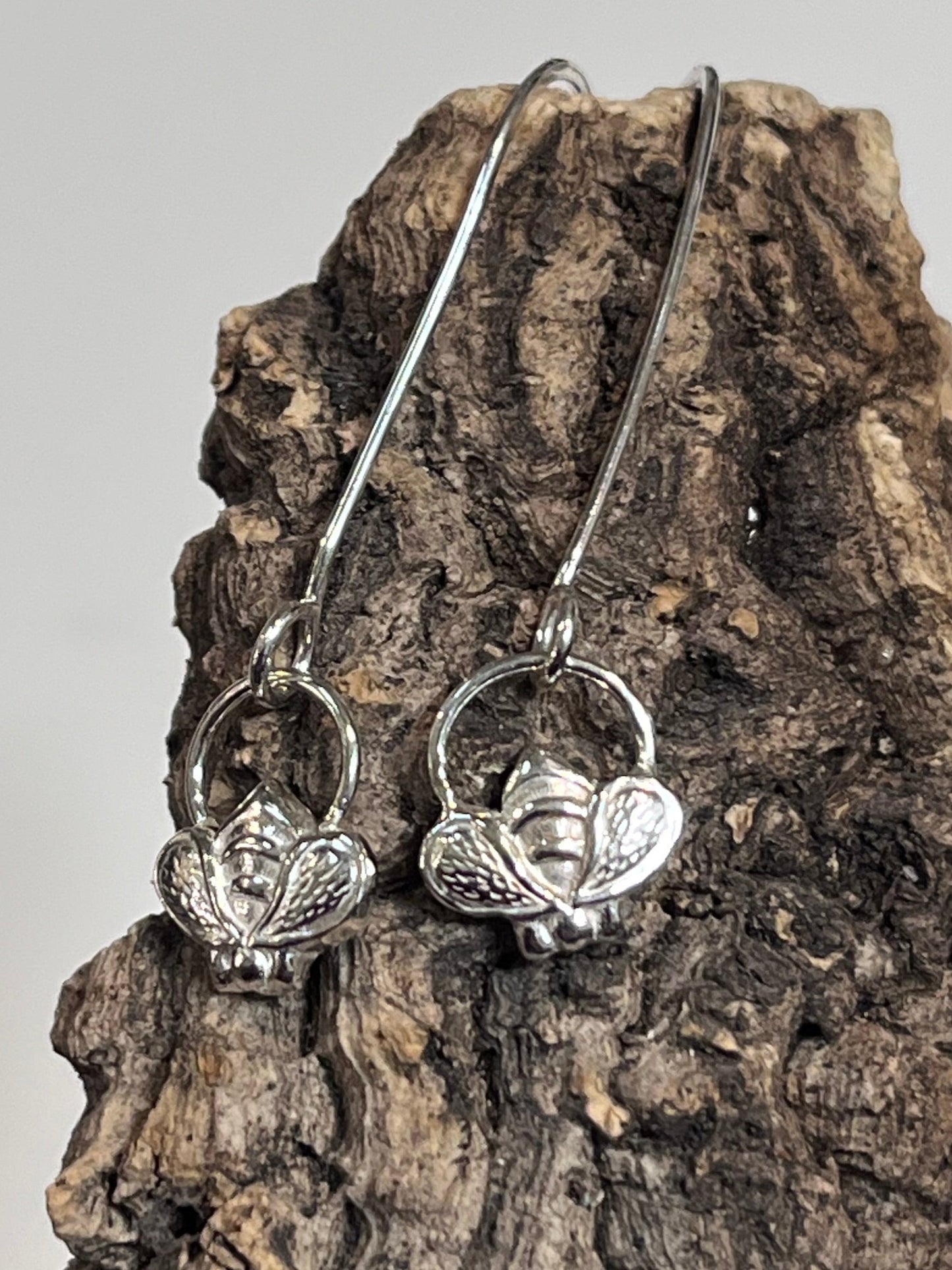 Hive Hoop Bumblebee Earrings