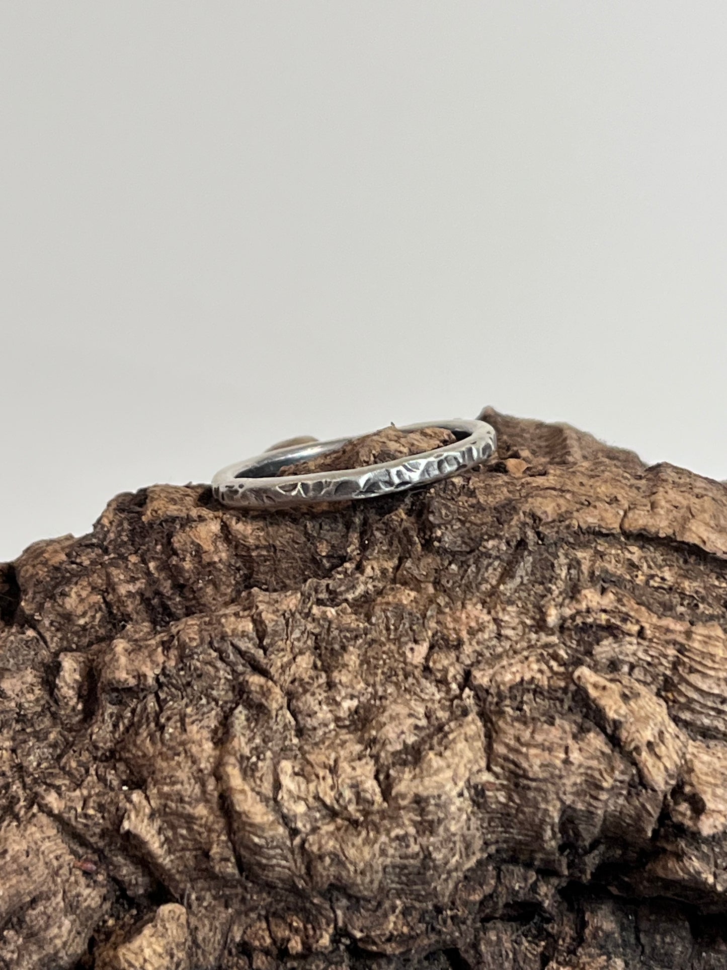 Hammered Edge Stacker Ring