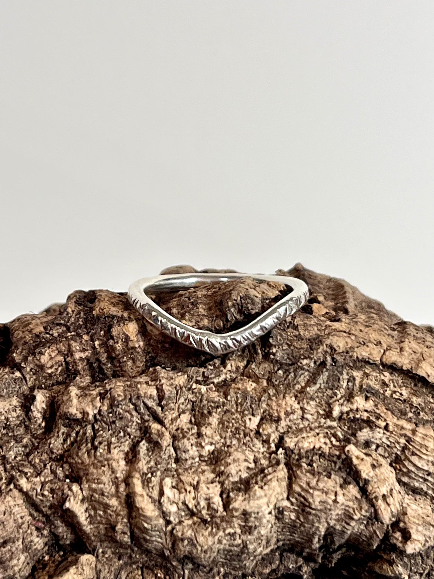 Hammered Chevron Stacker Ring